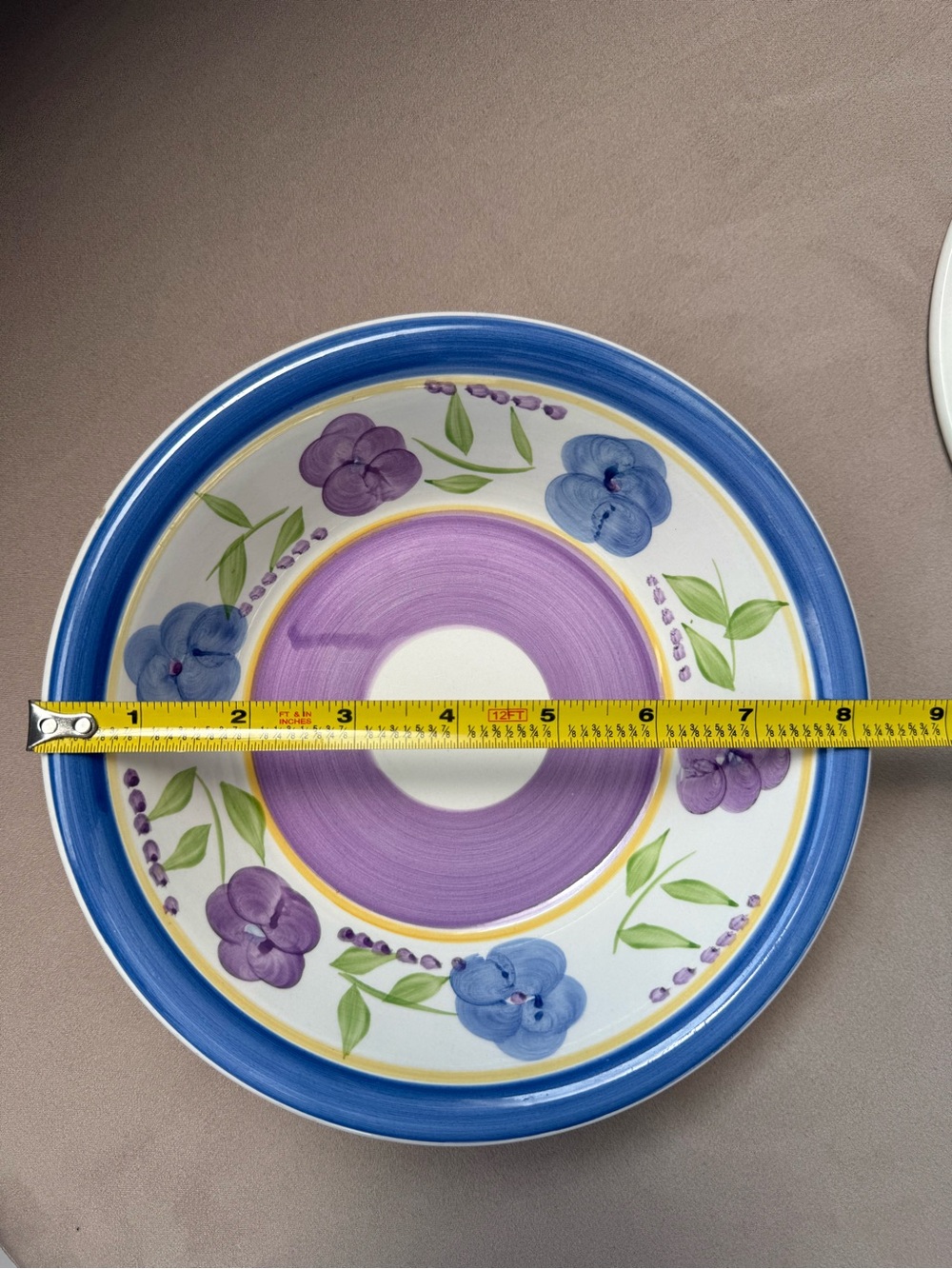 Vintage Gibson Bella Bowl Set Of 2 - 8.25” Soup Cereal Bowls Blue Purple Floral